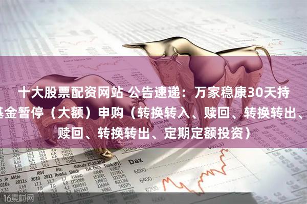 十大股票配资网站 公告速递：万家稳康30天持有期债券基金基金暂停（大额）申购（转换转入、赎回、转换转出、定期定额投资）